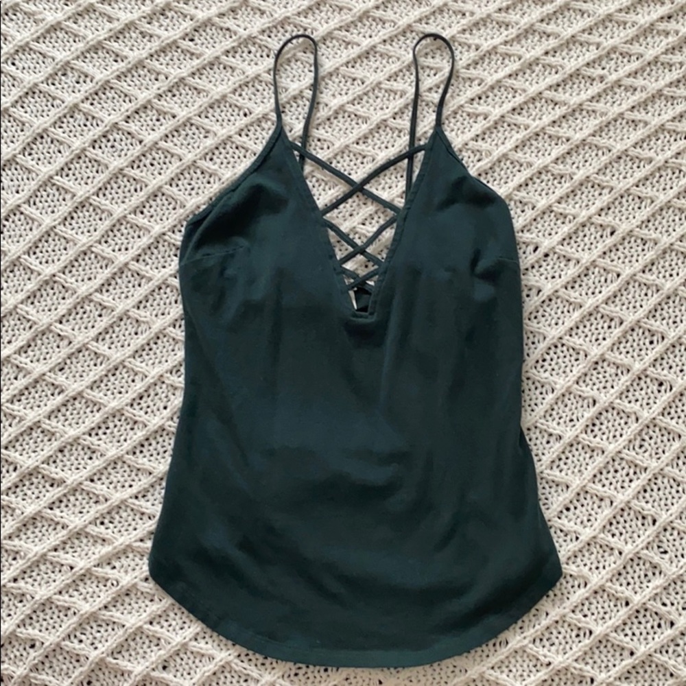 Express One Eleven Green Cross Front Cami